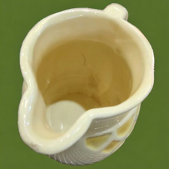 Robinson Ransbottom Vintage Cream & Yellow ~6" Pottery Pitcher Vase Planter - Picture 13 of 15